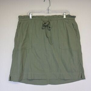 Caslon Skirt Women L Green Straight Gauze Short Beach‎ Resort Lagom Preppy Boho
